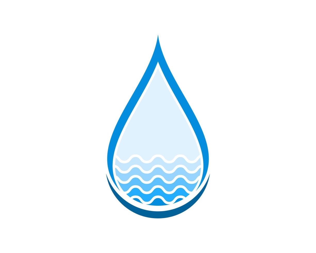 Abstract water drop with water wave pattern inside vector