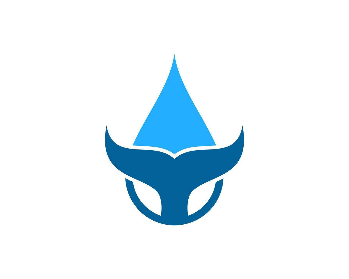 Simple water drop with whale tail inside vector