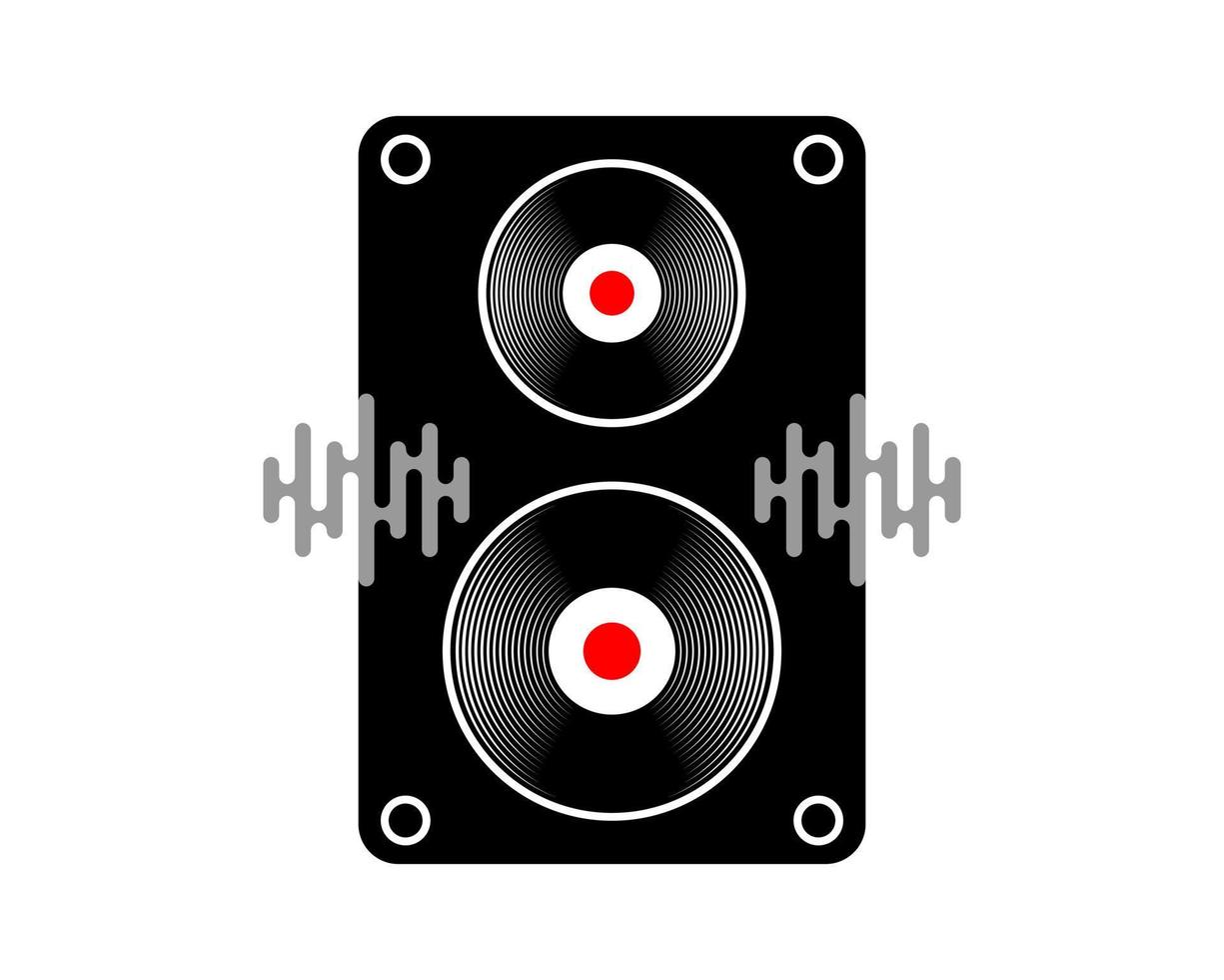 Combination speaker with vinyl recorder inside vector