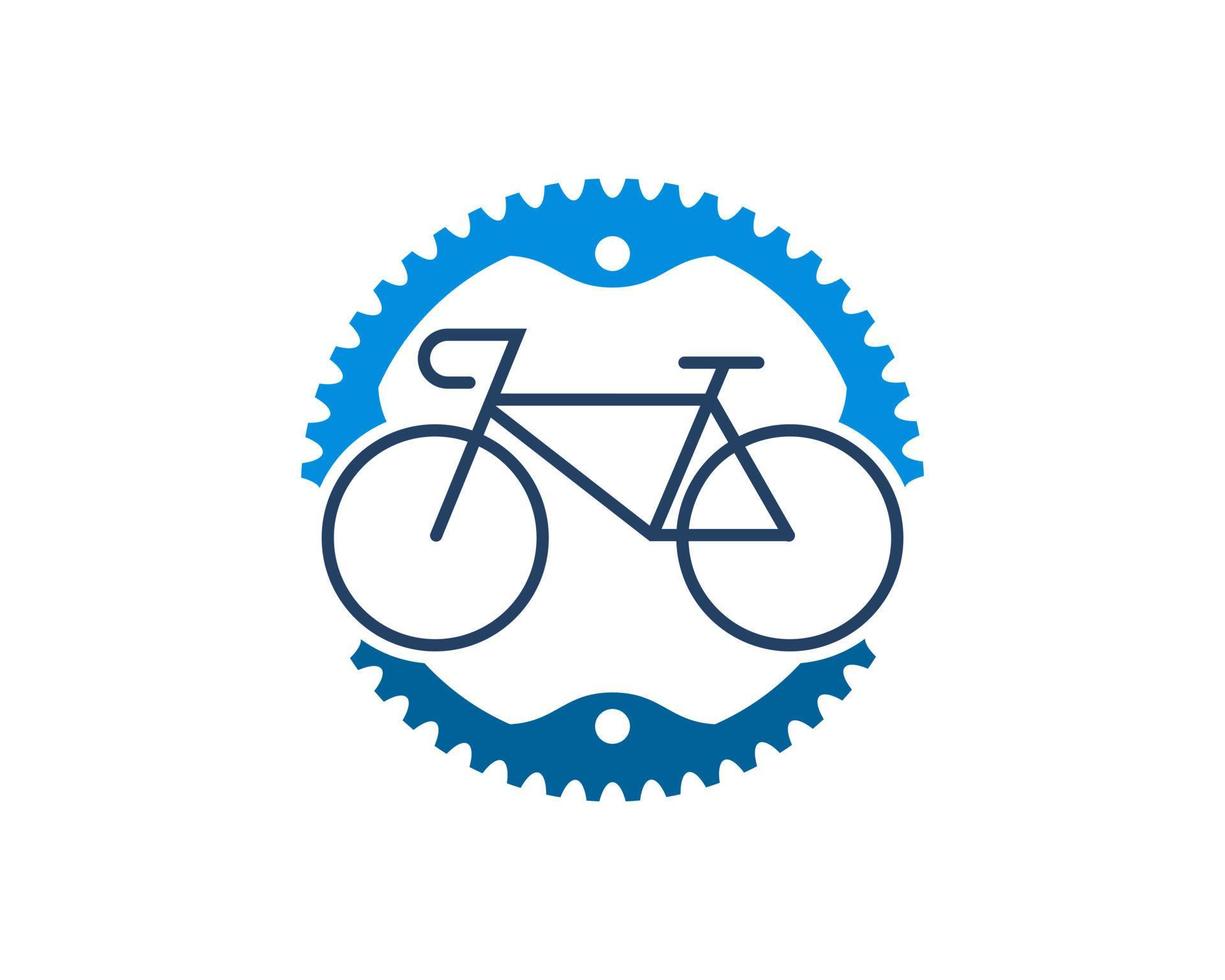 Bicycle gear with sports bicycle inside vector