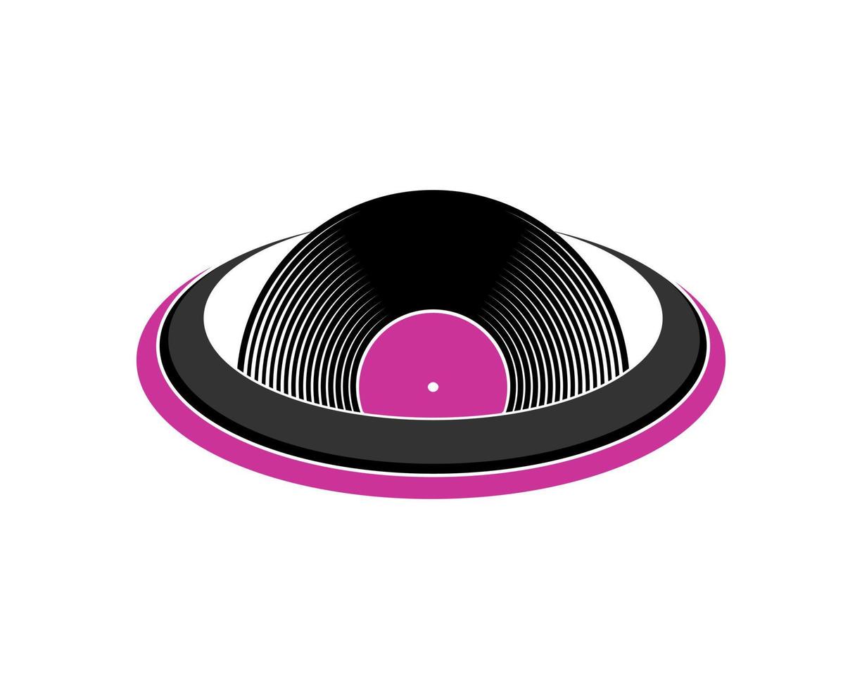 Vinyl recorder inside the circle logo vector