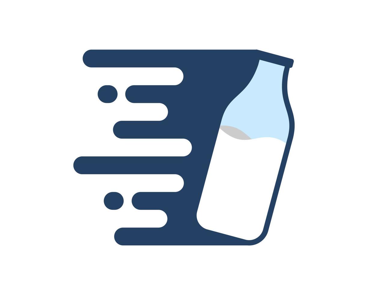 Fast delivery food order with milk bottle vector