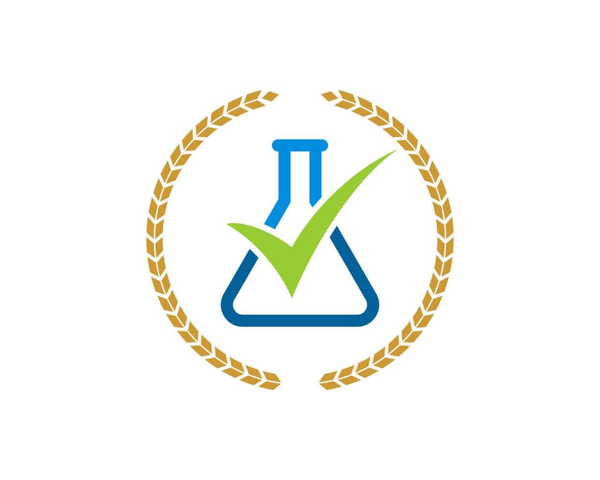 Circular wheat with checked laboratory border vector