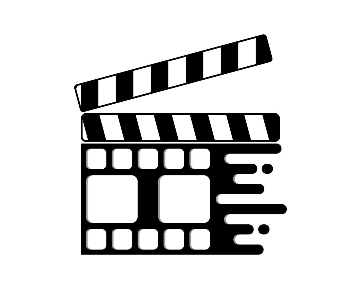 Combination movie clipboard with reel movie logo vector