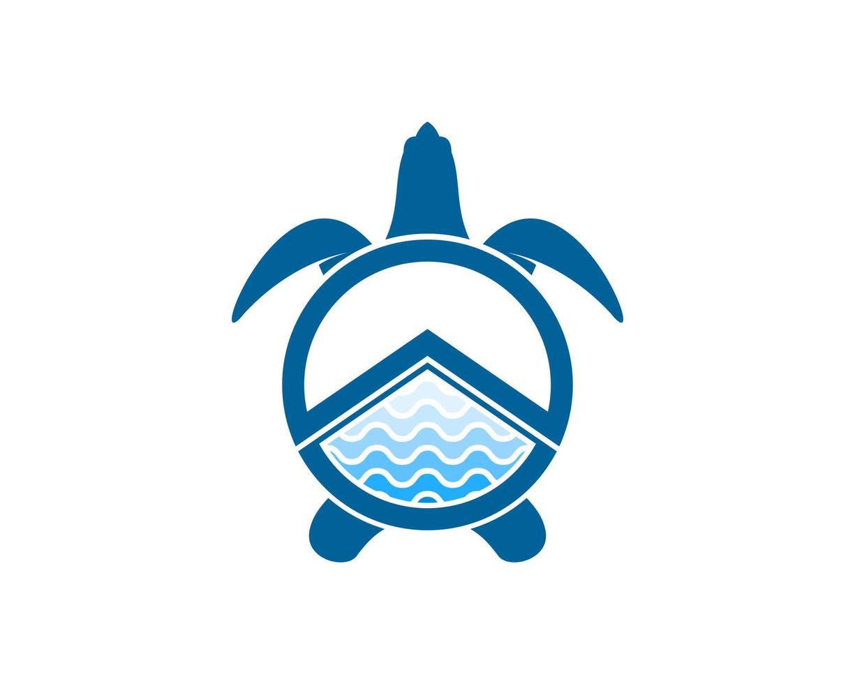 Simple turtle with abstract beach wave inside 4820878 Vector Art at