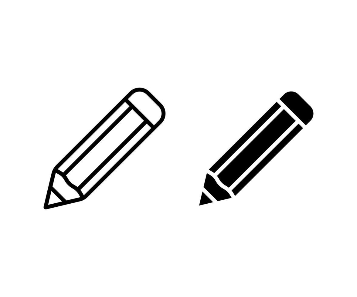 Simple black pencil or pen icon vector
