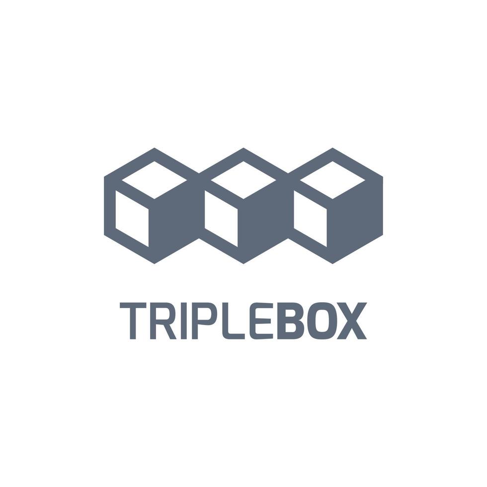 triplebox logo template for your business logo vector