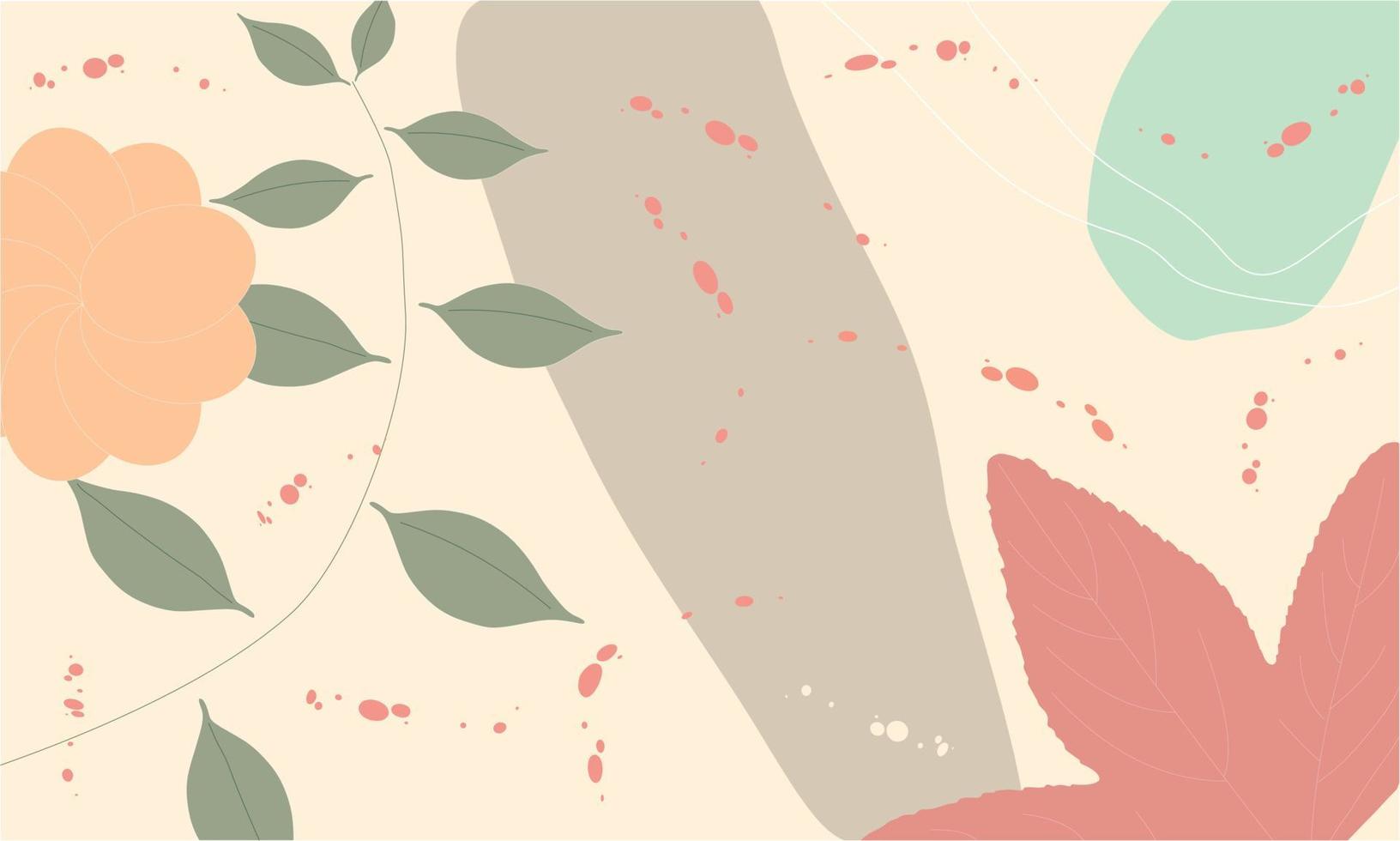 Abstract illustration from tropical leaves on colour green and red. concept pink natural background vector