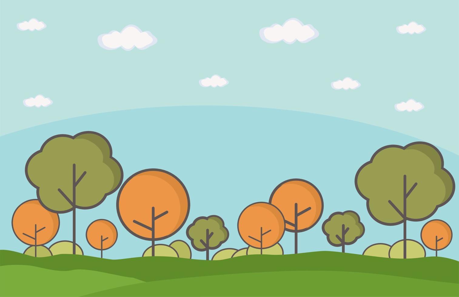 Nature background with tree, cloud and blue sky. perfect for wallpaper vector