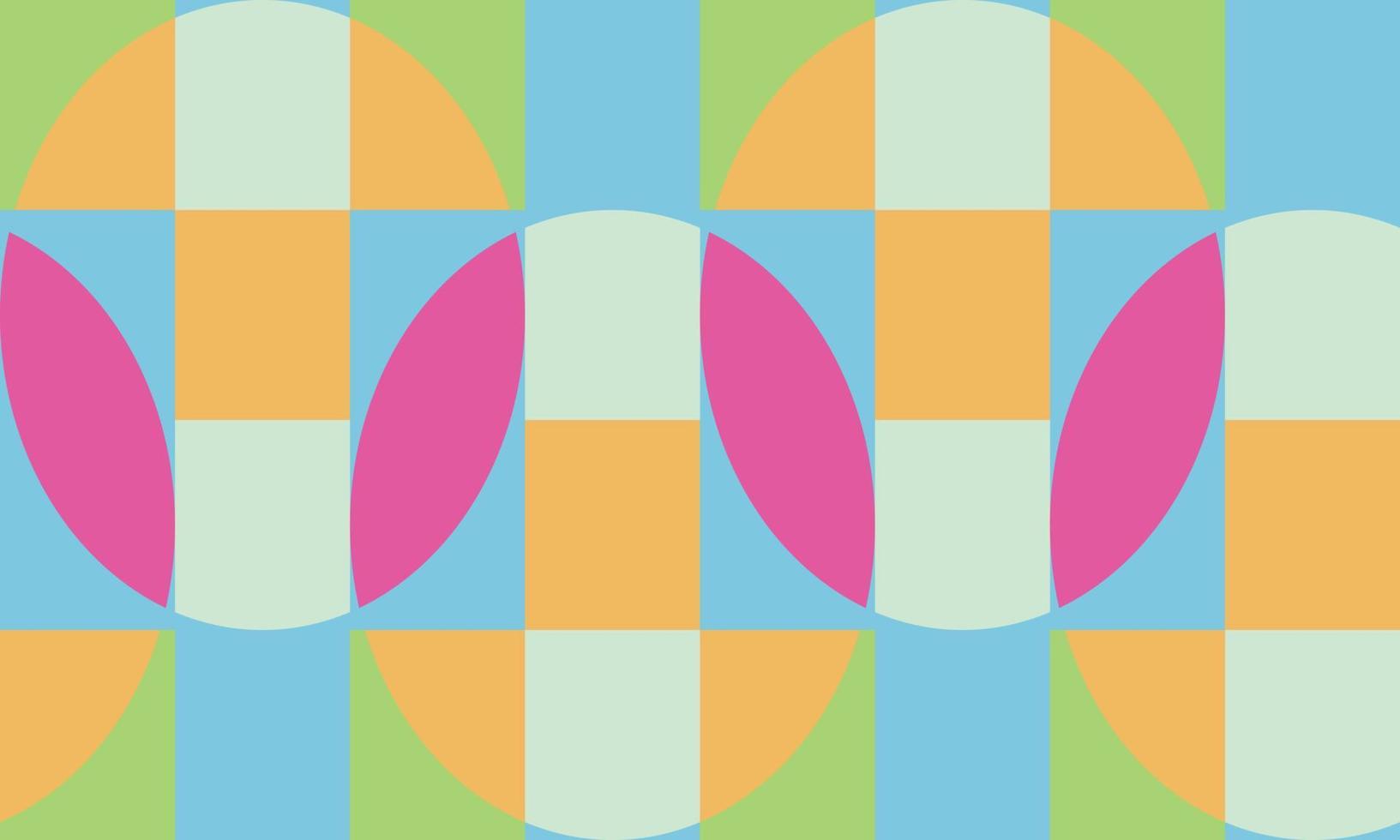 Abstract geometric pattern with lines, solid colour A seamless vector background. Pink-yellow-blue and green texture