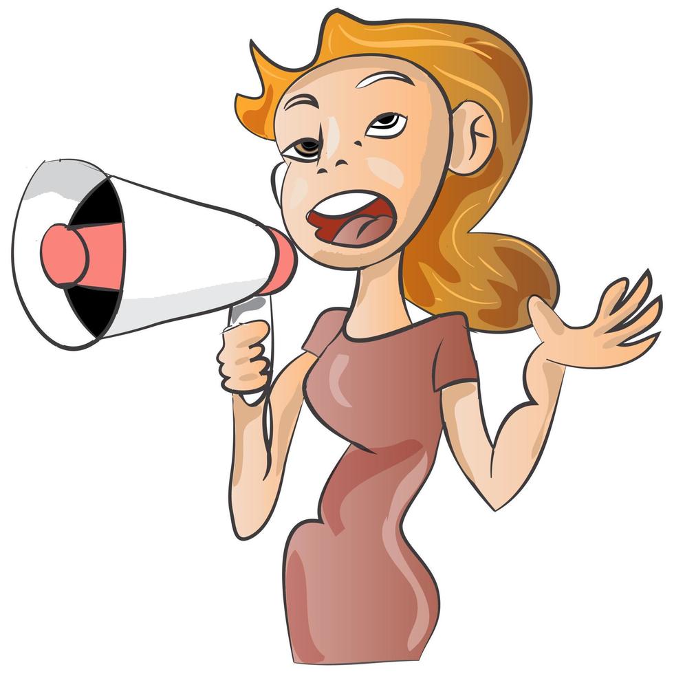 Woman with Megaphone vector