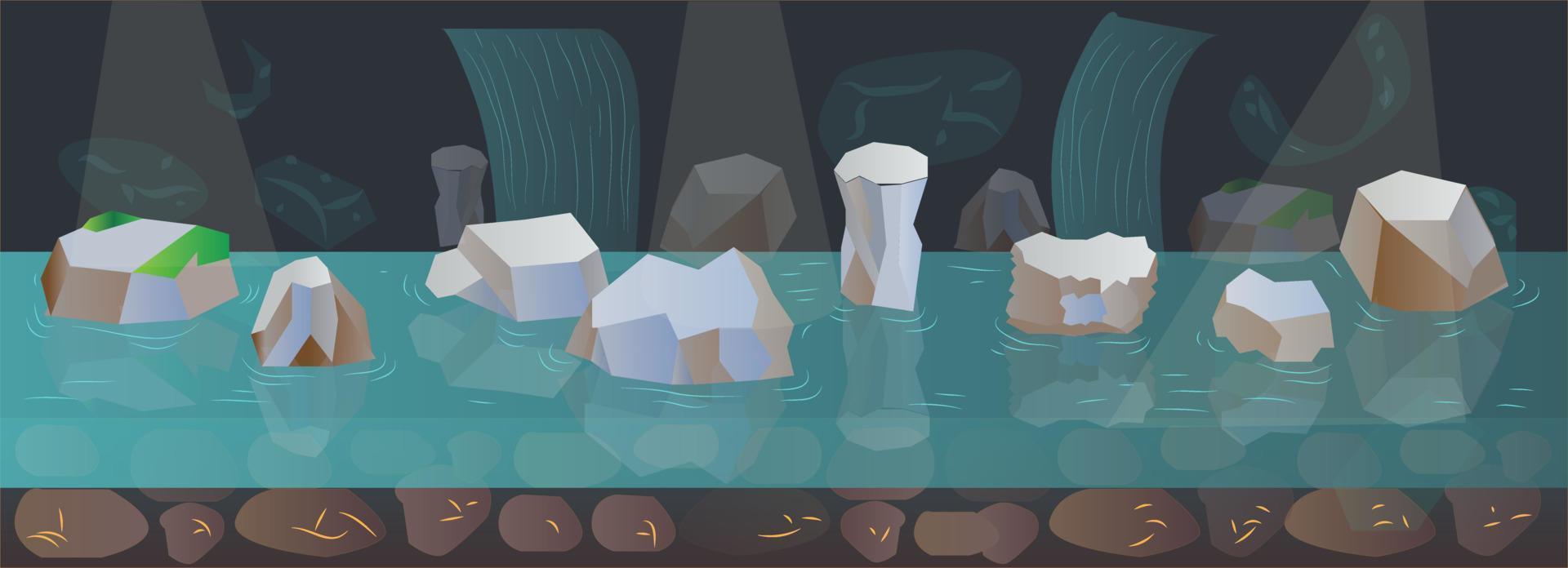 Cave Game Background vector