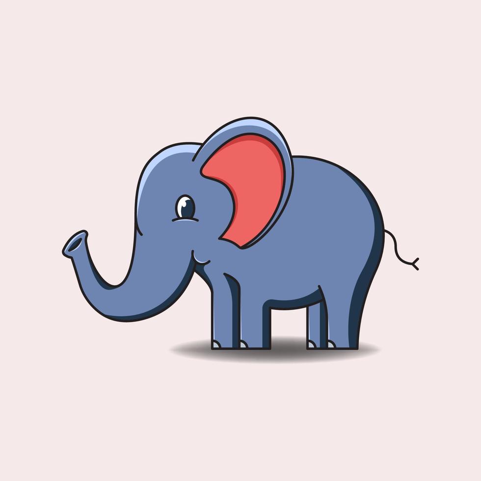 Cute elephant mascot character illustration vector