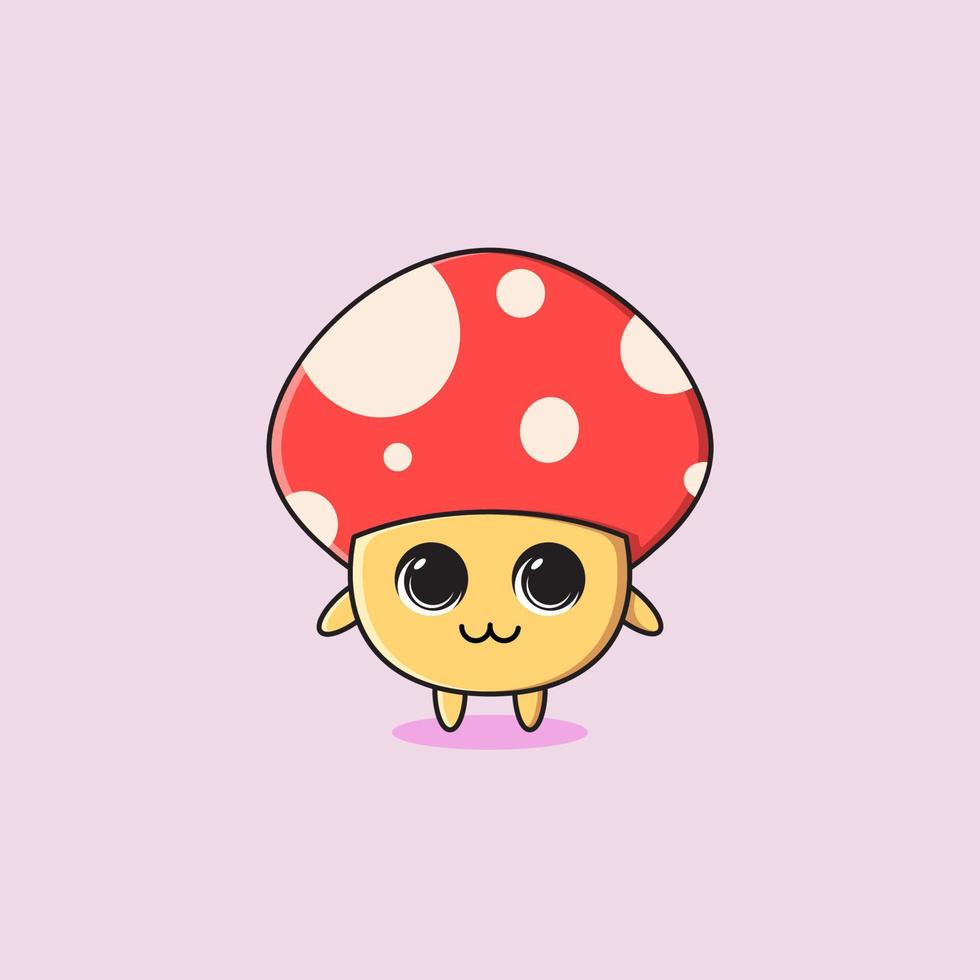 Cute mushroom character illustration design vector