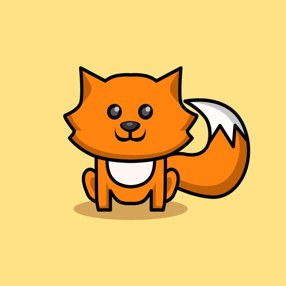 cute fox cartoon illustration design. design for children's book vector