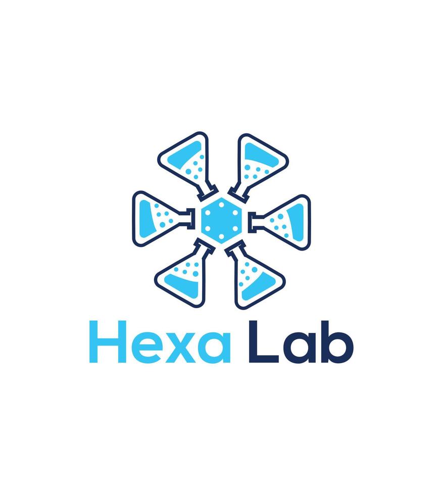 Hexa lab logo design vector