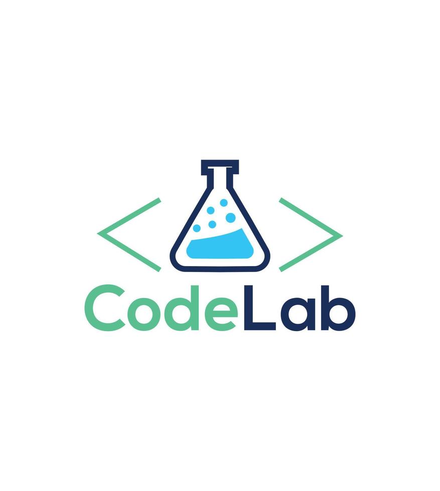 Code lab logo design vector
