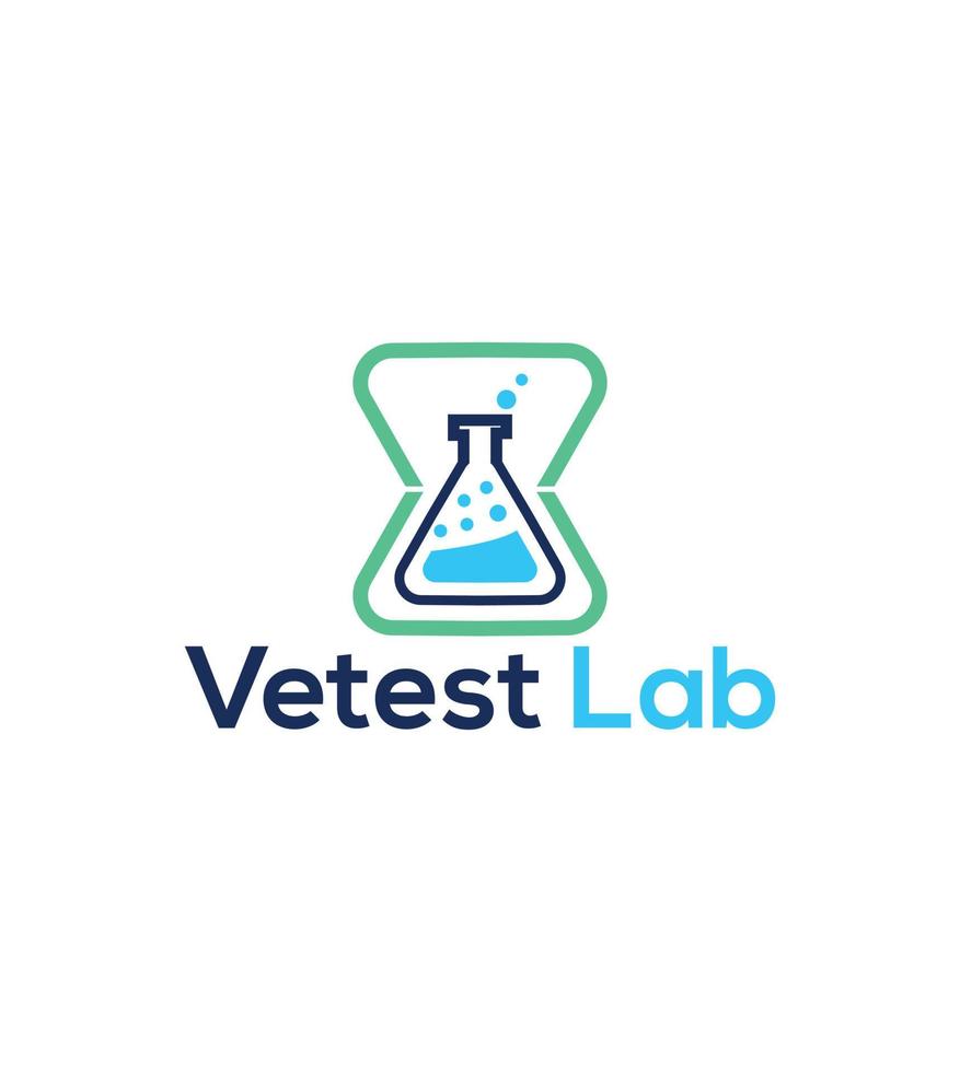 Vetest lab logo design vector