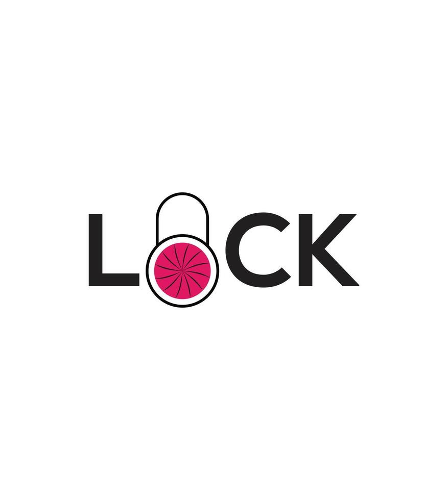 Modern minimalist lock logo design vector