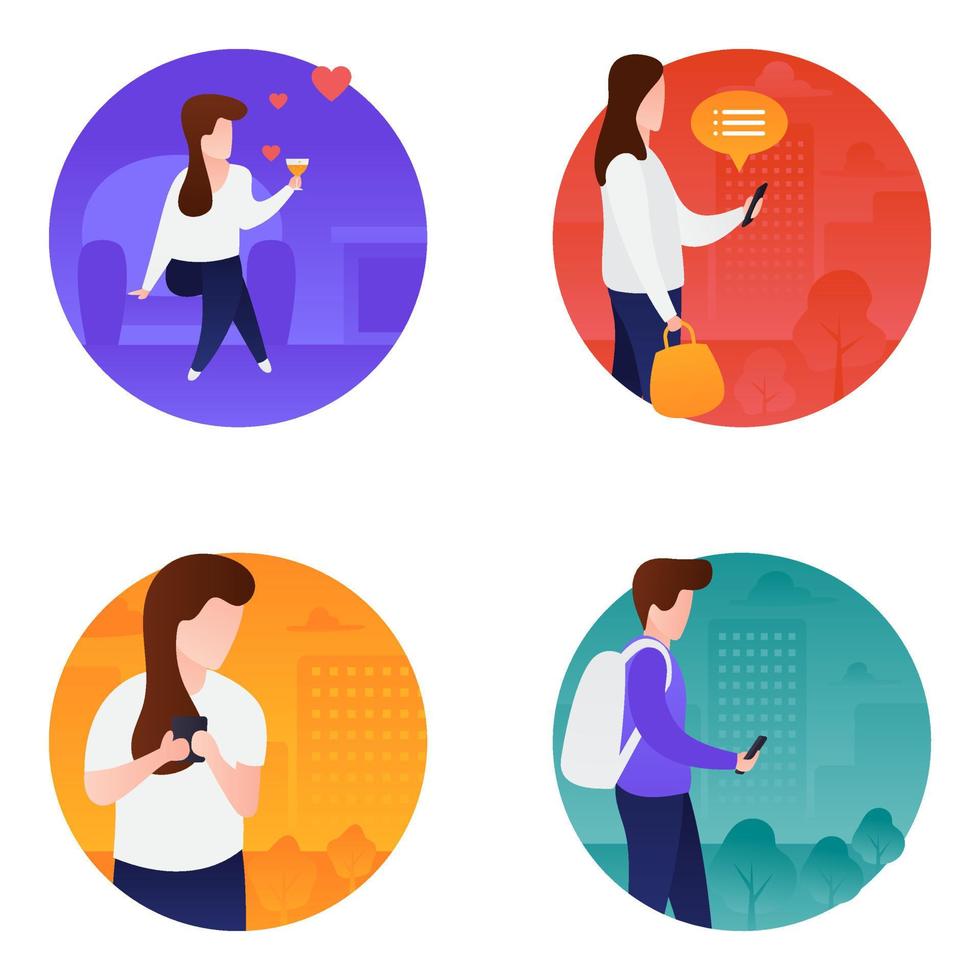 Trendy Meetup Concepts vector