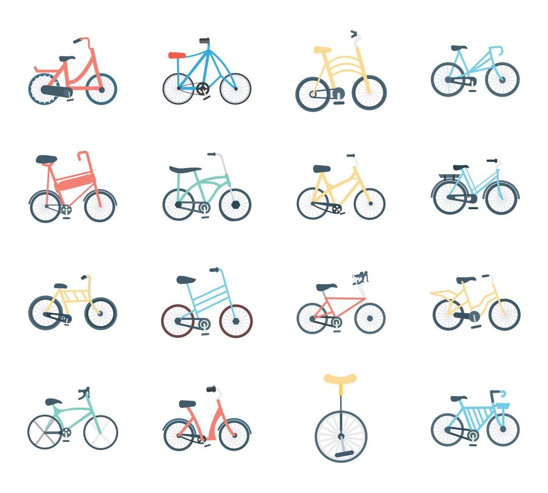 elementos de bicicletas de moda vector