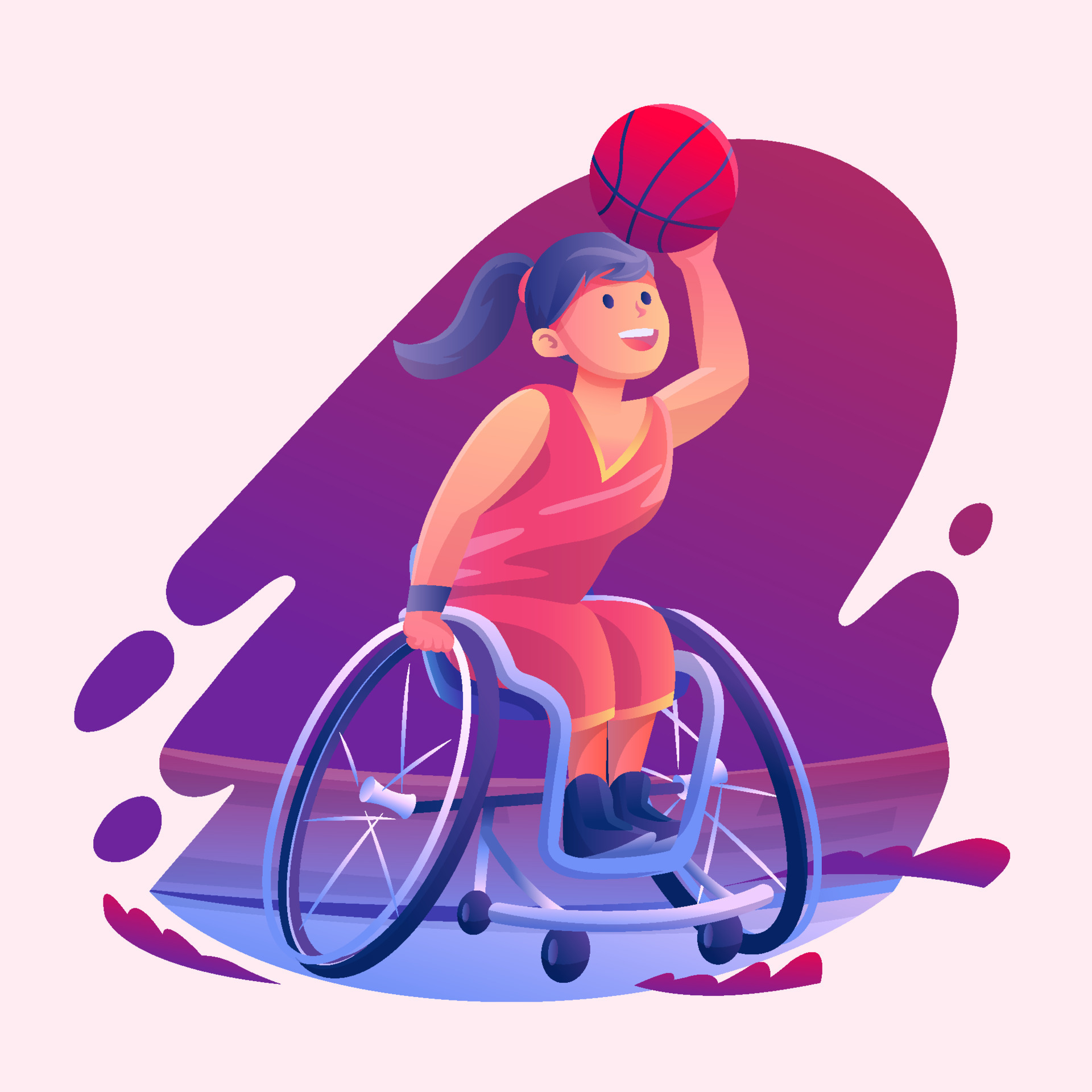 Female Basketball Player Scoring At Paralympic Games 4821612 Vector Art female-basketball-player-scoring-at-paralympic-games-4821612-vector-art
