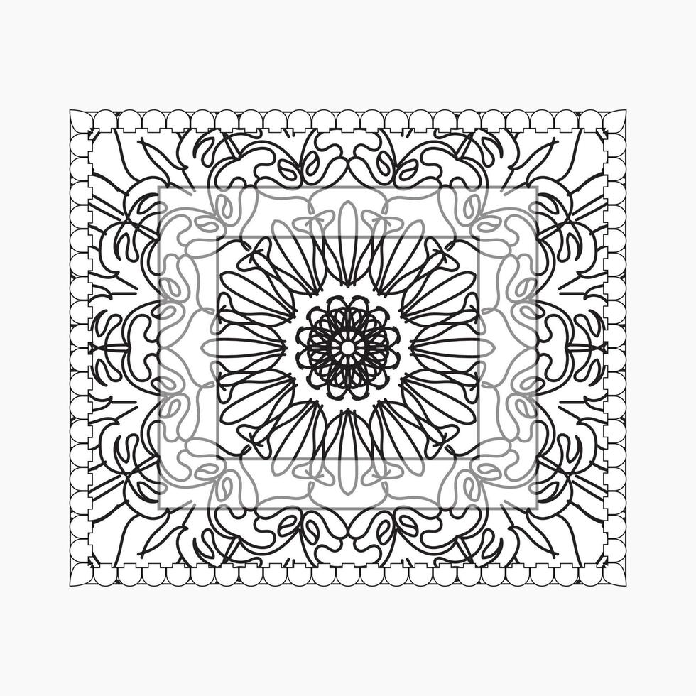 marco dibujado a mano con mandala. decoración en doodle étnico oriental o vector