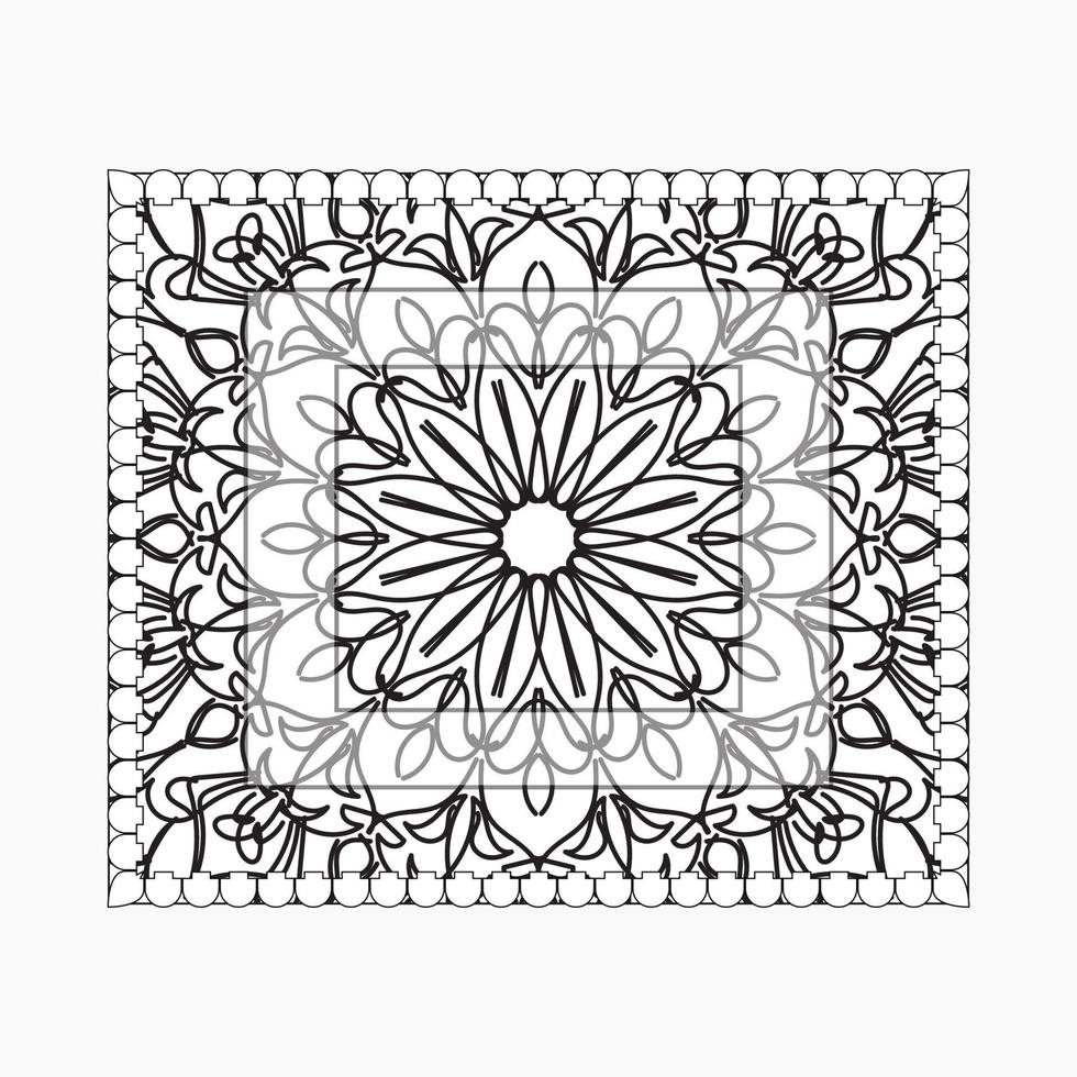Hand drawn frame with mandala. decoration in ethnic oriental doodle or vector