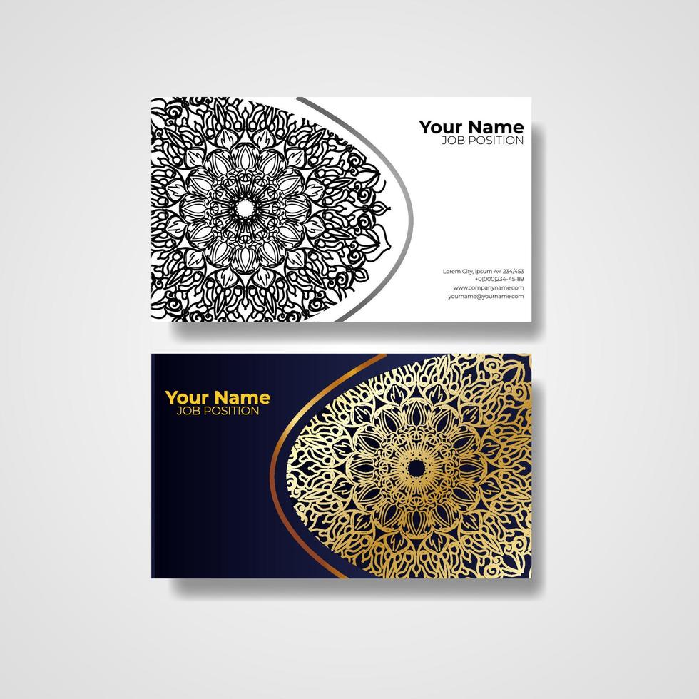 Business Card. Vintage decorative elements. Ornamental floral business cards or invitation with mandala. vector