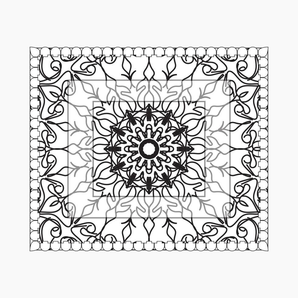 marco dibujado a mano con mandala. decoración en doodle étnico oriental o vector