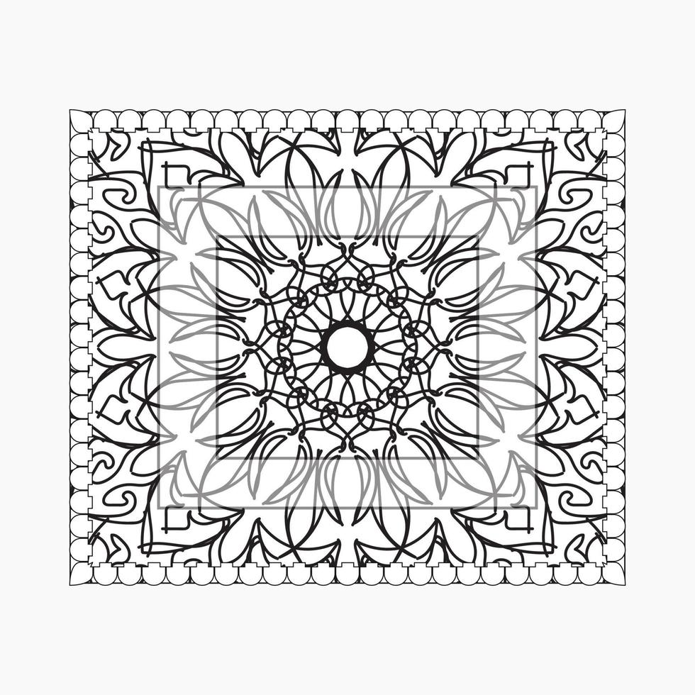 marco dibujado a mano con mandala. decoración en doodle étnico oriental o vector