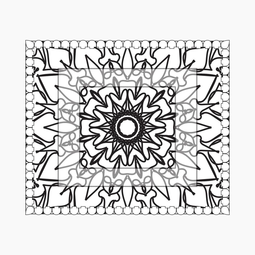 Hand drawn frame with mandala. decoration in ethnic oriental doodle or vector