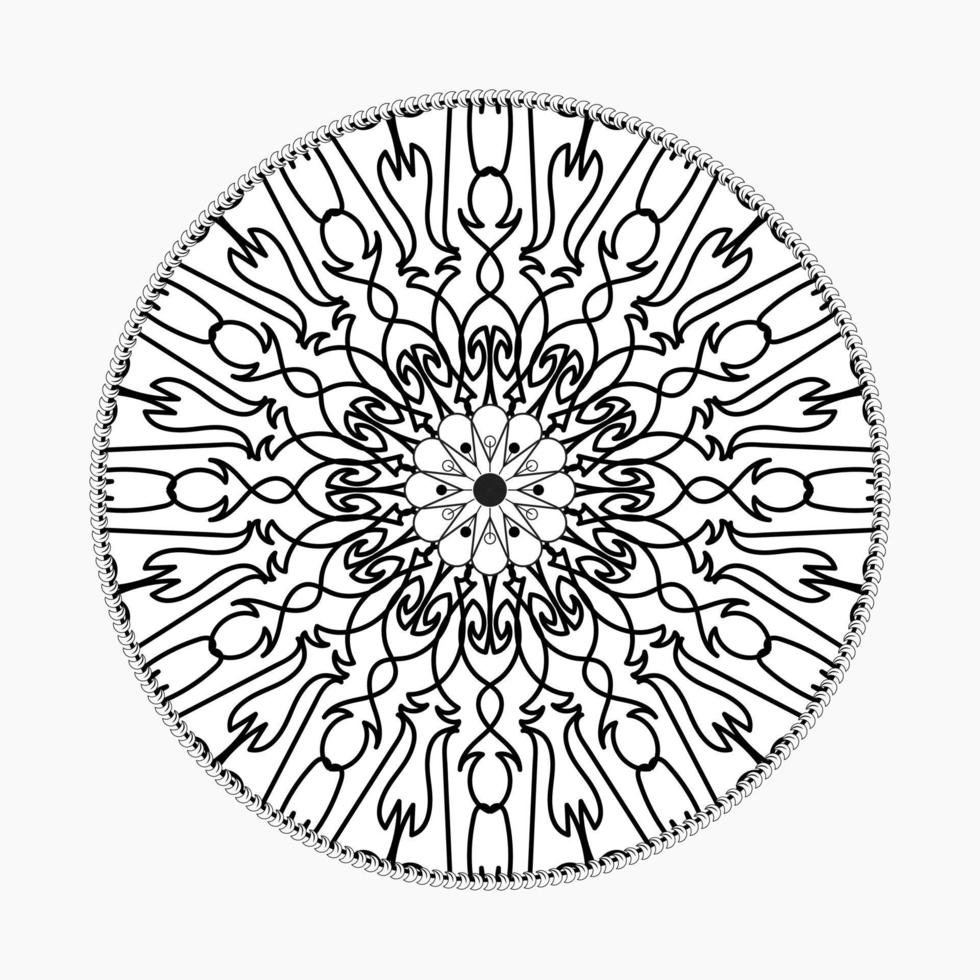 Circular pattern in the form of mandala with flower for henna mandala tattoo decoration vector