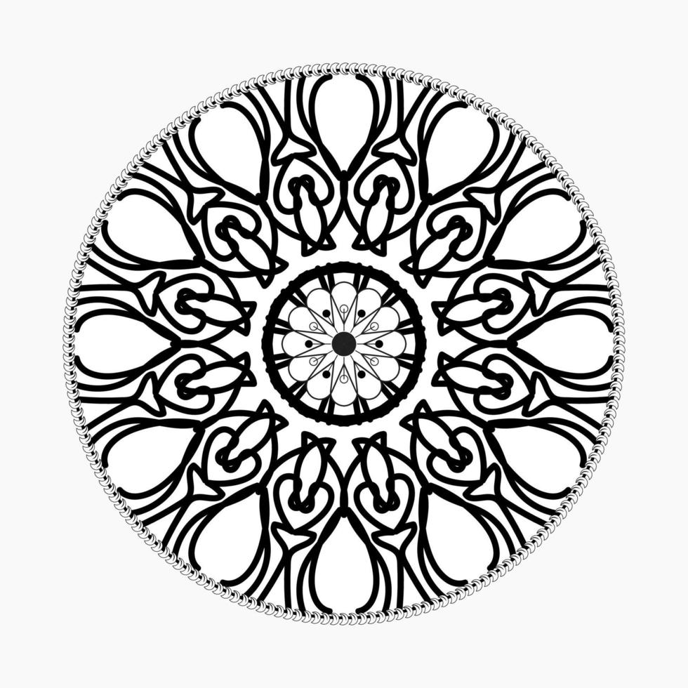 Circular pattern in the form of mandala with flower for henna mandala tattoo decoration vector