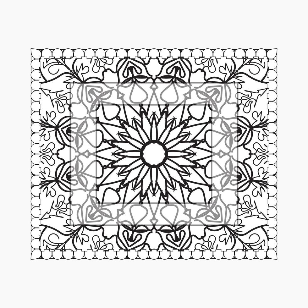 marco dibujado a mano con mandala. decoración en doodle étnico oriental o vector