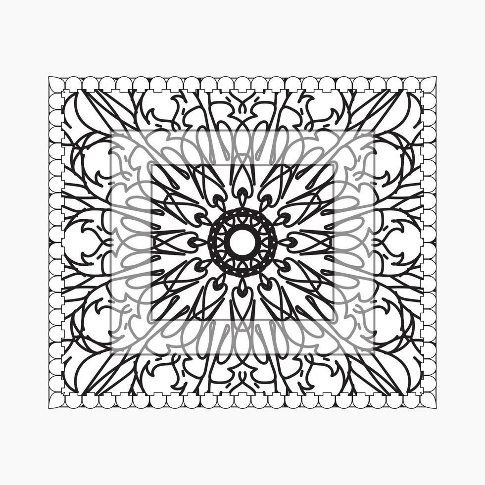 Hand drawn frame with mandala. decoration in ethnic oriental doodle or vector