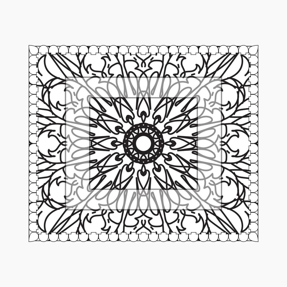 Hand drawn frame with mandala. decoration in ethnic oriental doodle or vector