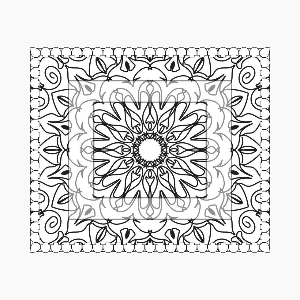 Hand drawn frame with mandala. decoration in ethnic oriental doodle or vector