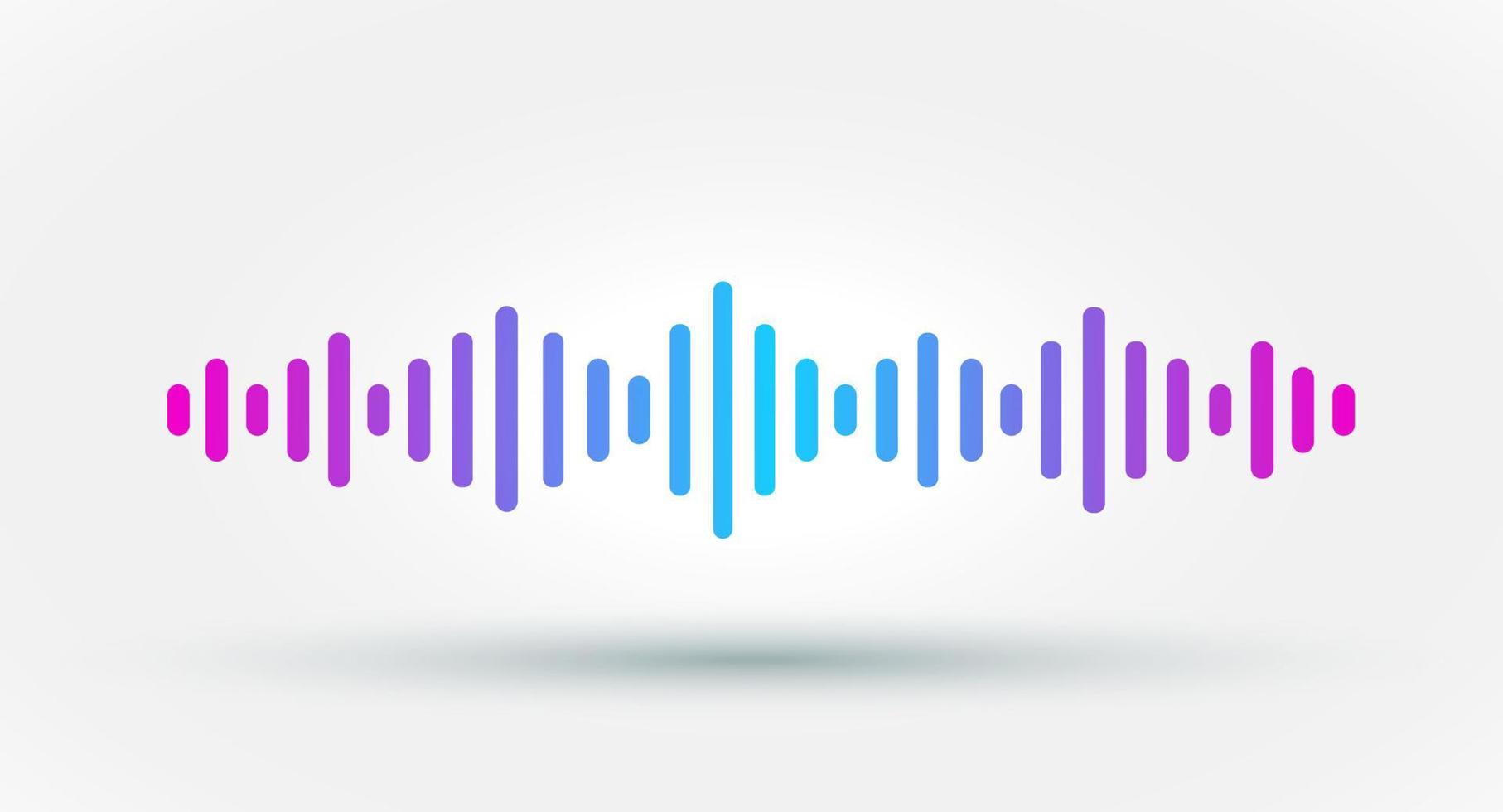 Floating Gradient Sound wave equalizer isolated on white background. vector