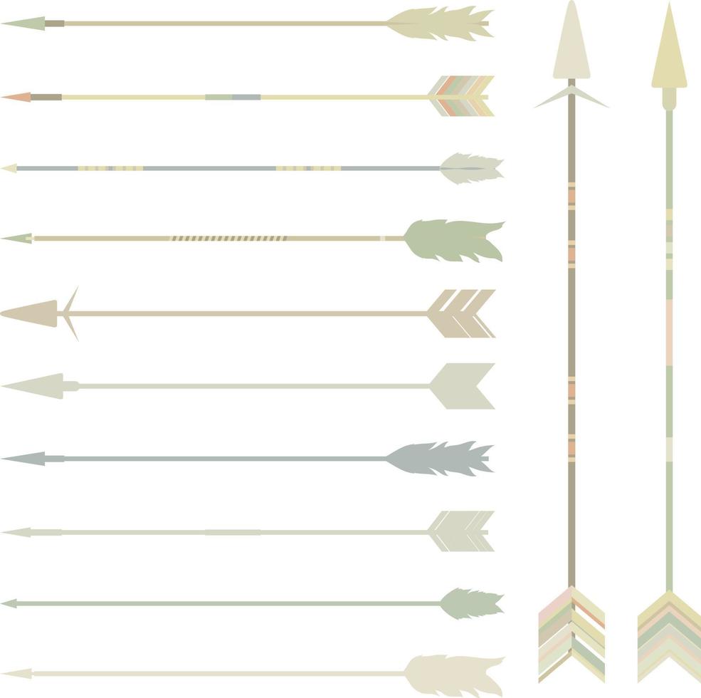 12 arrows different elements for decoration vector