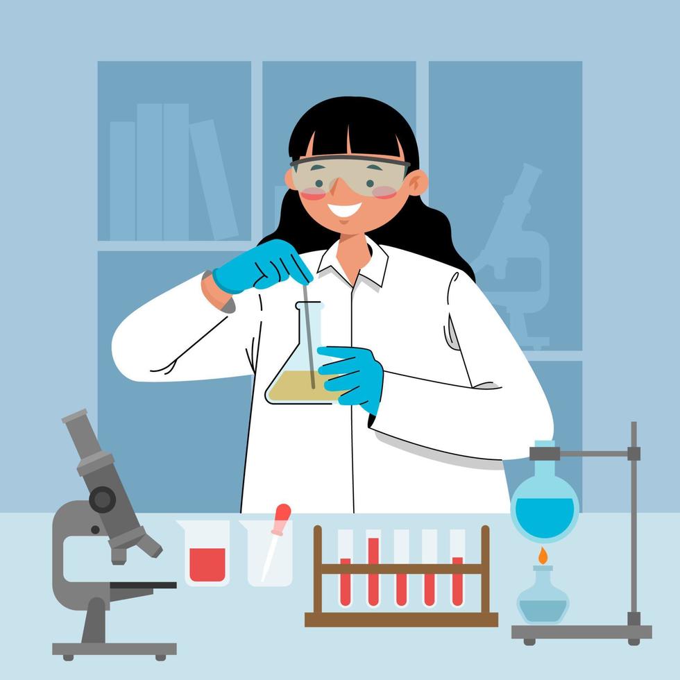 mujeres en personaje de ciencia vector