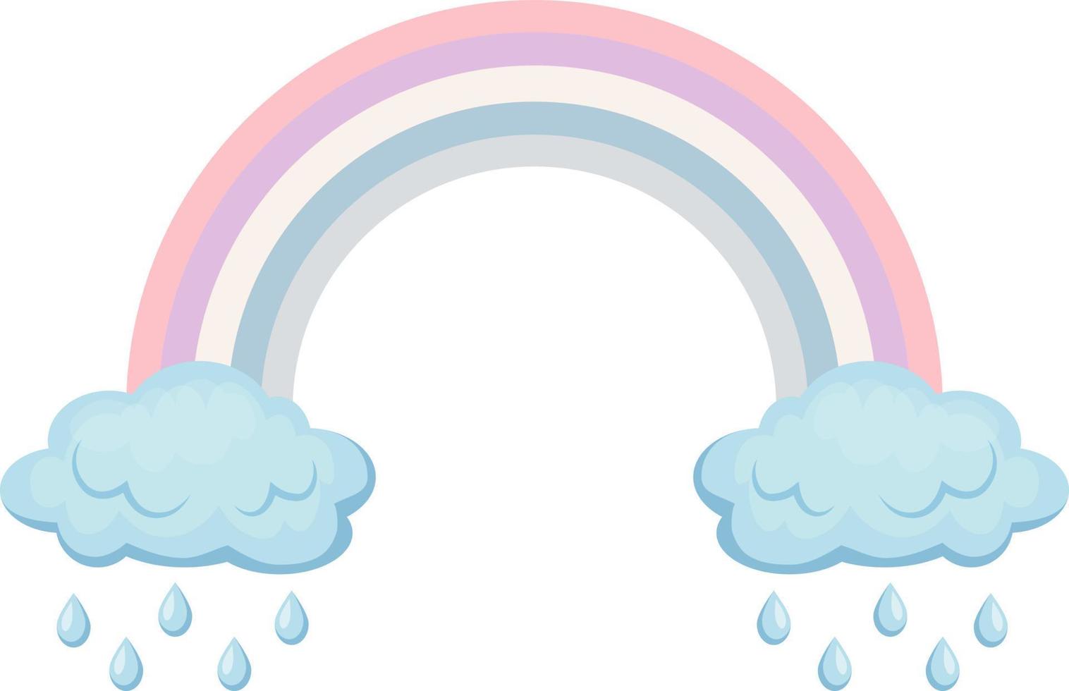 A rainbow starting from the clouds. vector