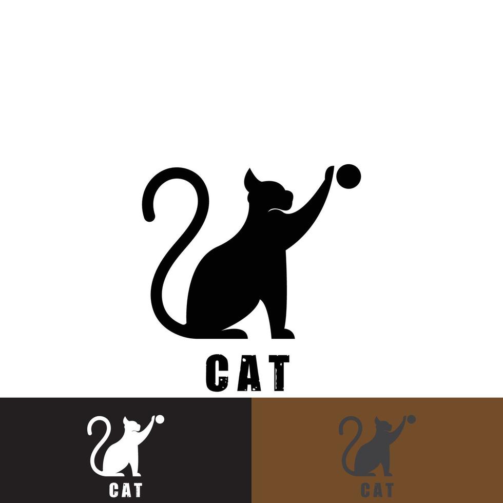 cat logo and vector template