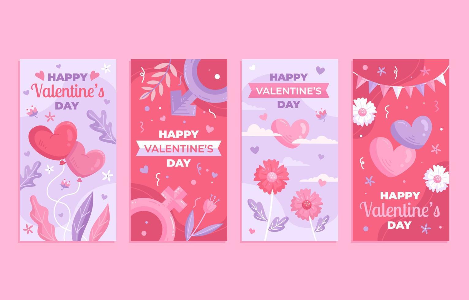 Set of Valentines Day Cards vector