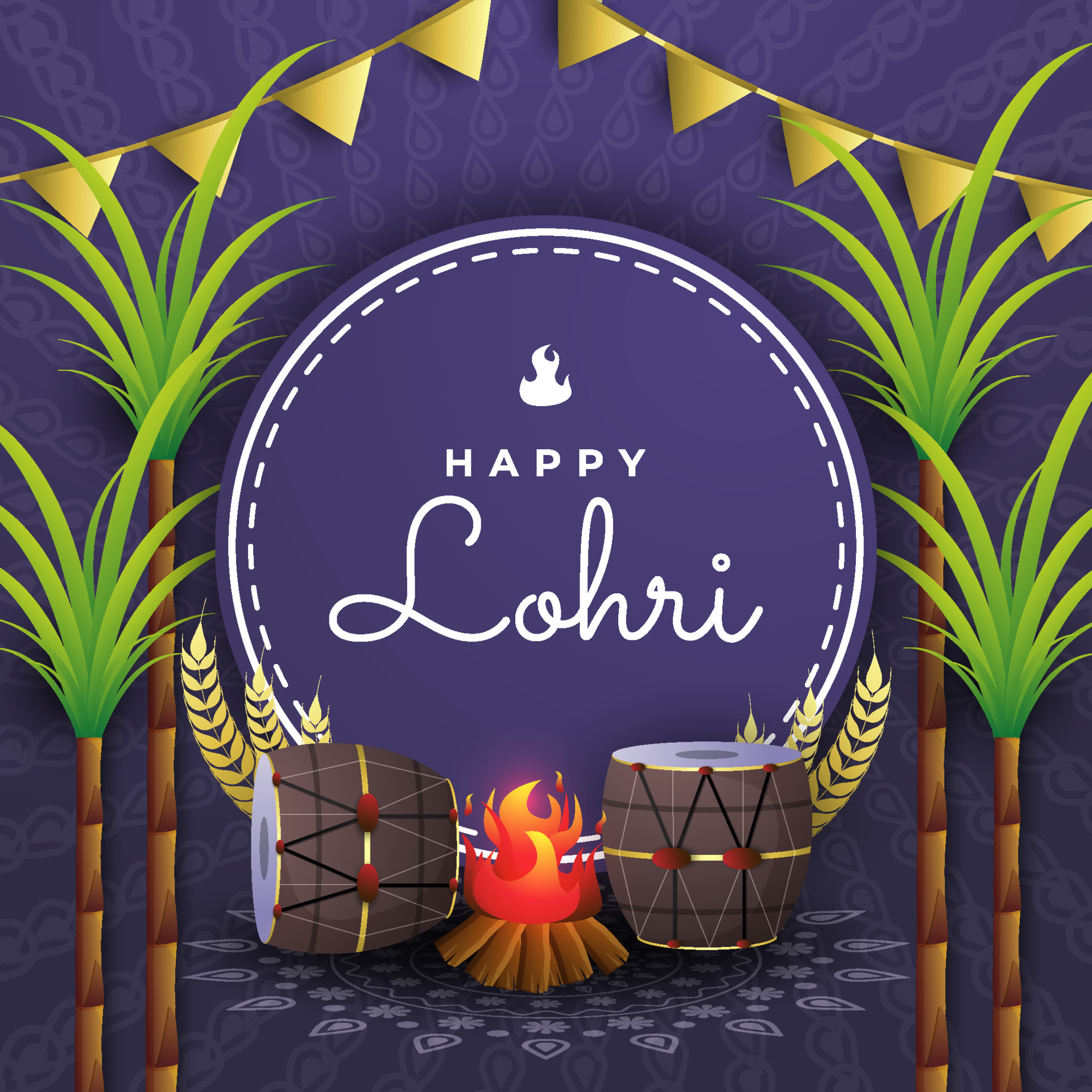 Happy Lohri Background 4822752 Vector Art at Vecteezy