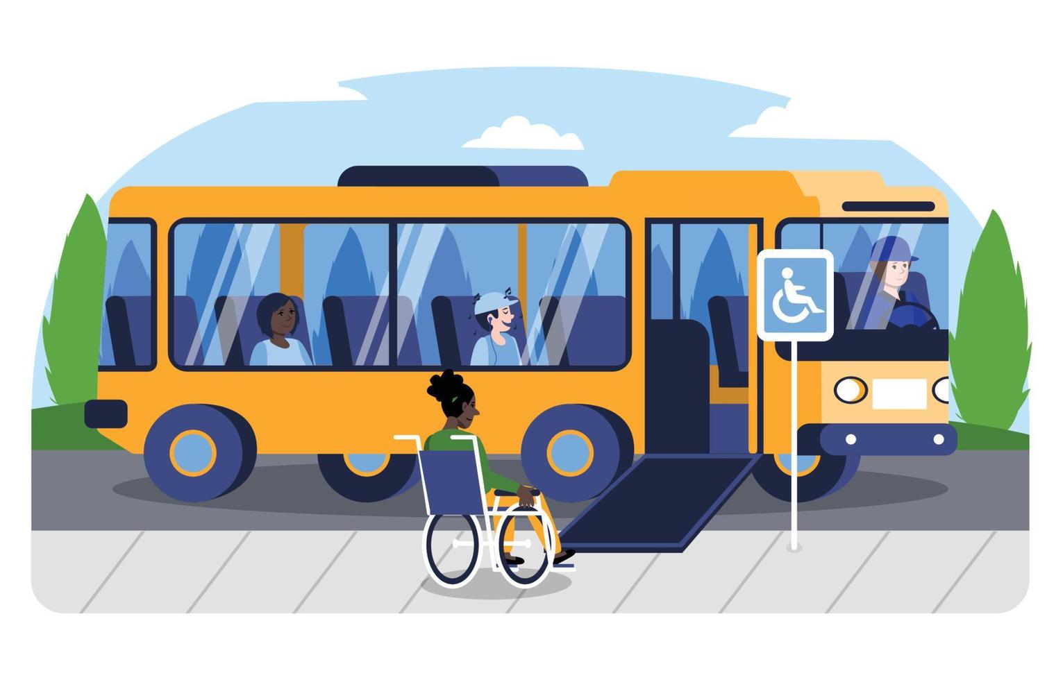 Bus Transportation for Disabled vector