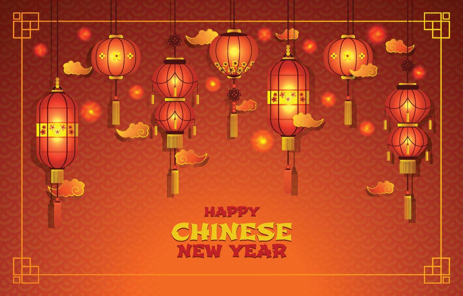 Chinese New Year Lantern Background vector