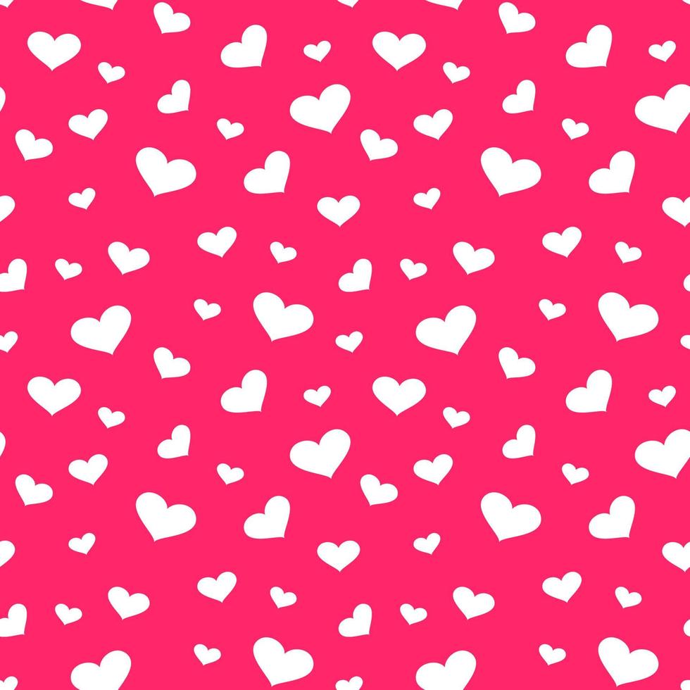 Red pink seamless pattern with hearts. Happy Valentines Day. vector