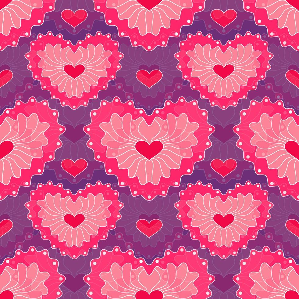 fondo del día de san valentín. patrón de corazón, fondo transparente de vector. vector de fondo romántico. se puede utilizar para celebraciones, invitaciones de boda, día de la madre y día de San Valentín.