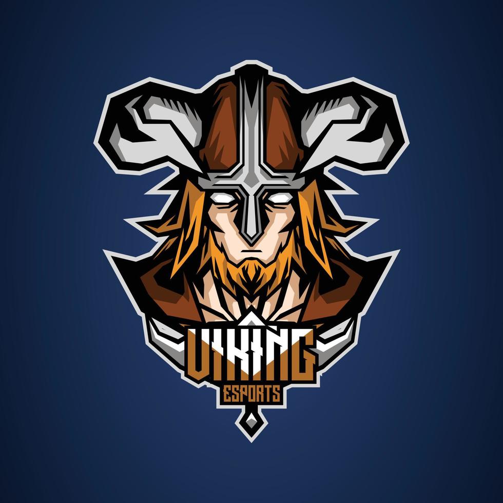 Esport mascot of viking head vector